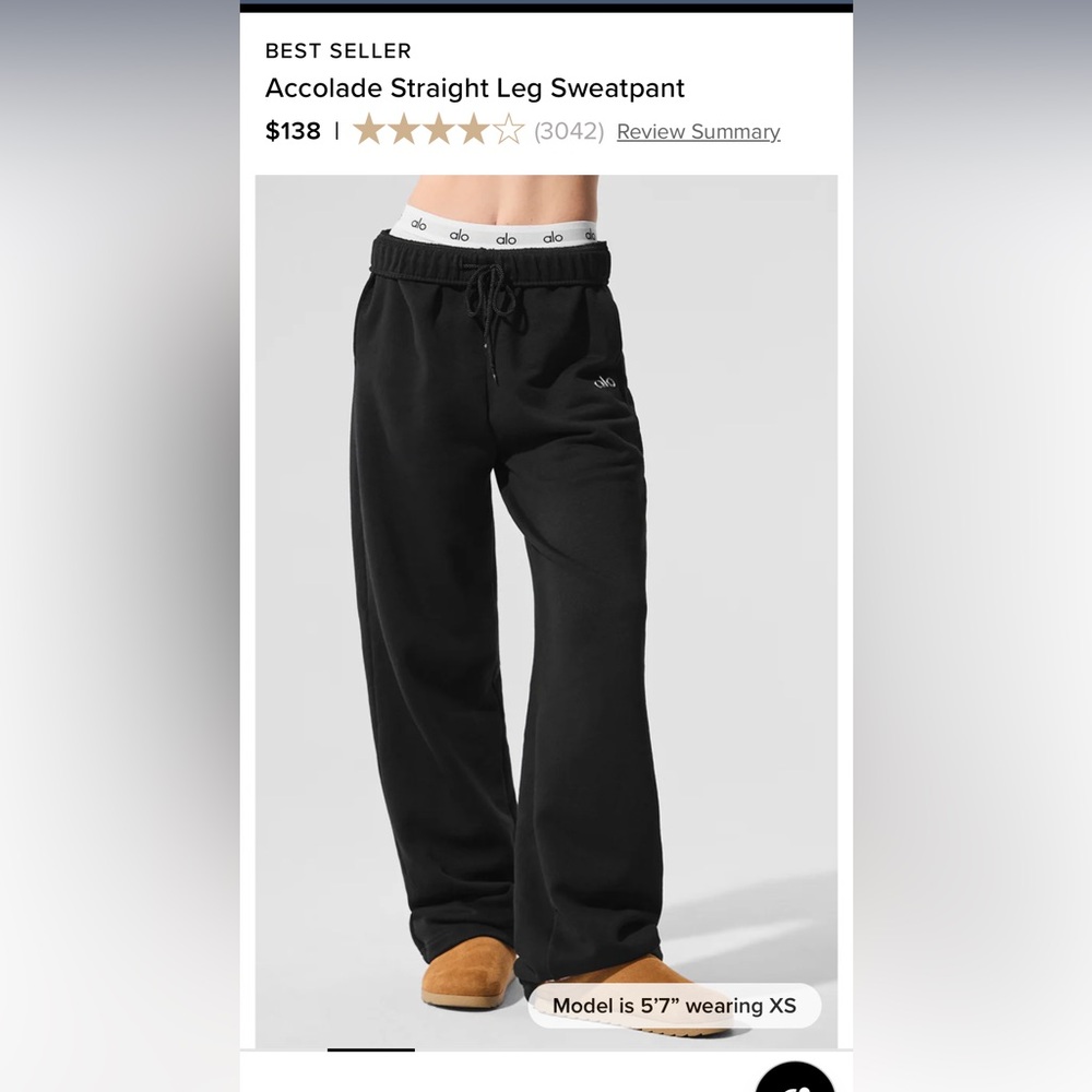 ALO Yoga Black Sweatpants with Logo